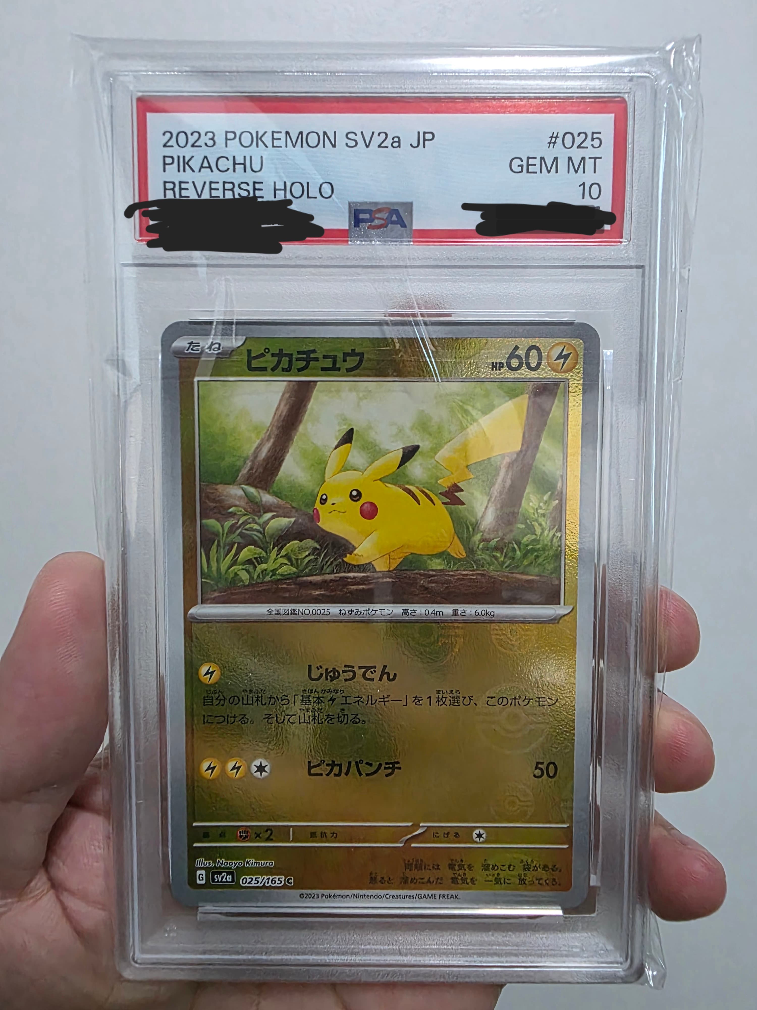 2023 Pokemon SV2a JP Pickachu Poke Ball Reverse Holo 025/165 - PSA10